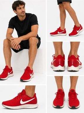 Nike Men’s Red Knit Running Sneakers